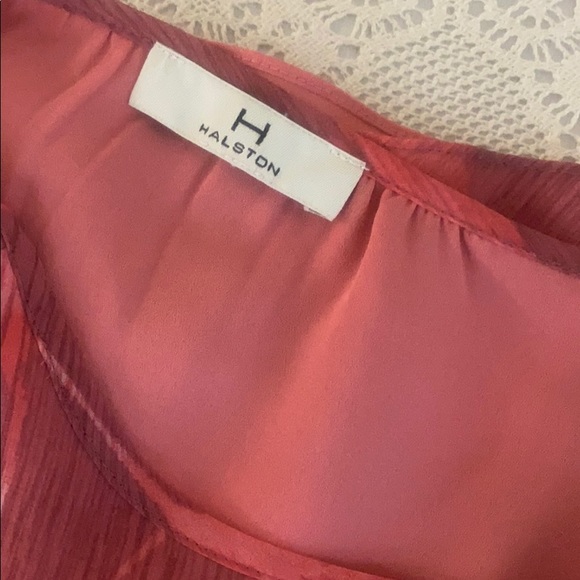 H Halston Pink Floral Lined Dress Plus - Picture 11 of 13